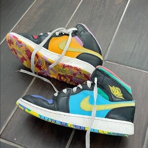 Colorful Kids Air Jordans High-Top Sneakers